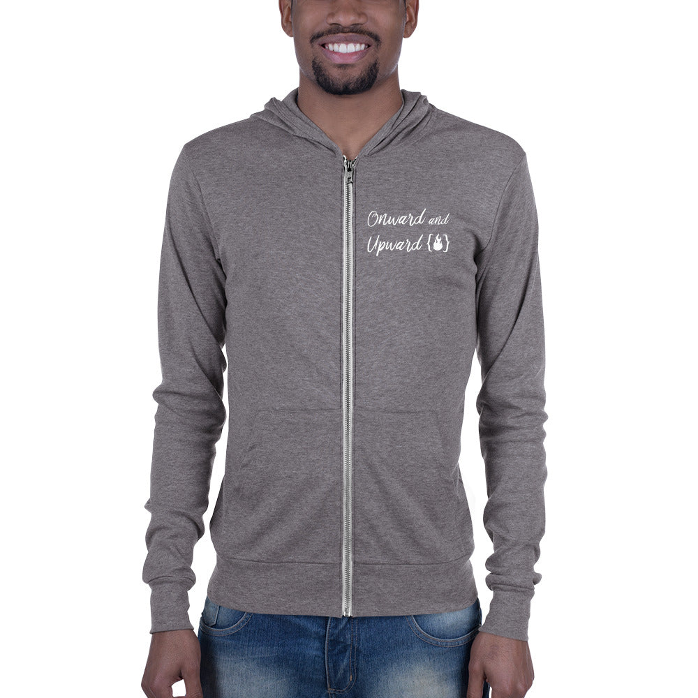 Onward and Upward - Unisex Zip-Up Hoodie