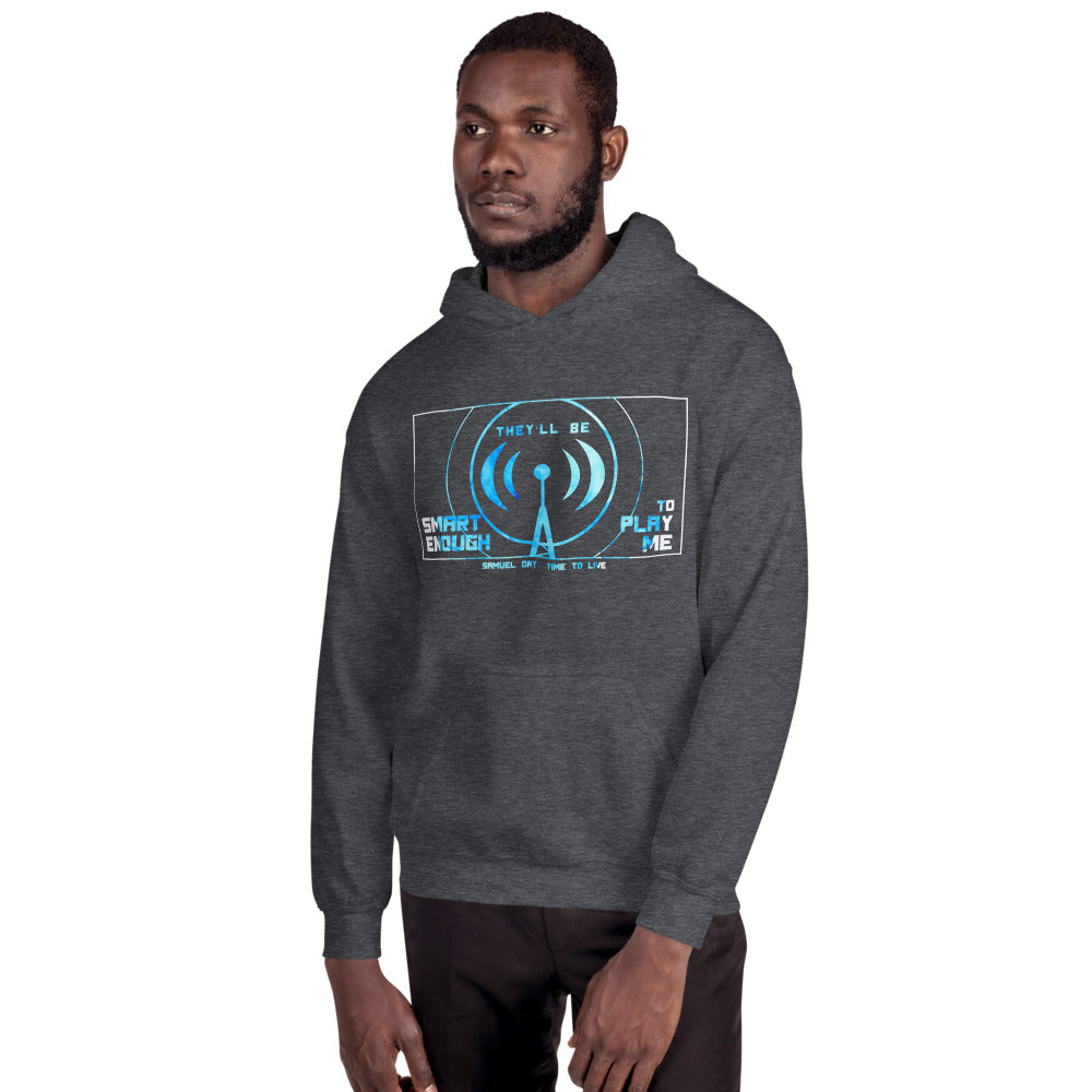 Smart Enough Lyric Unisex Pullover Hoodie - Blue and White Print