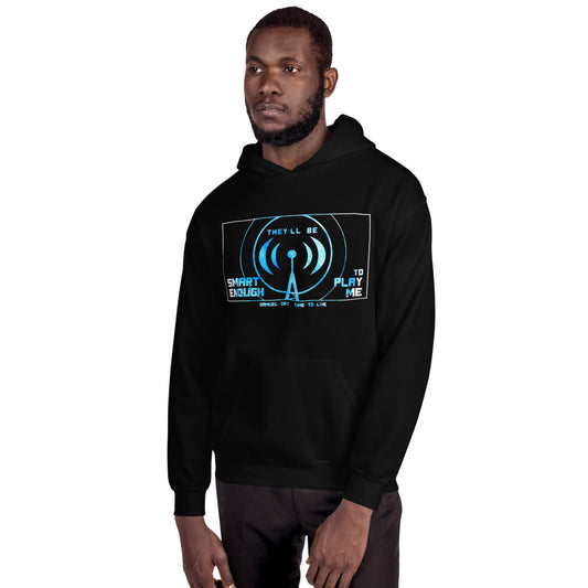 Smart Enough Lyric Unisex Pullover Hoodie - Blue and White Print