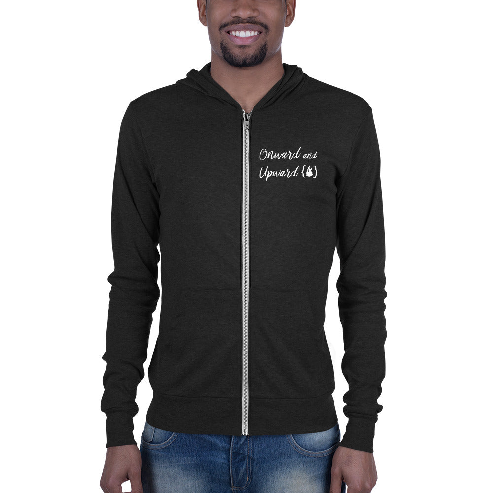 Onward and Upward - Unisex Zip-Up Hoodie